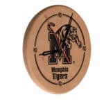 University of Memphis 13-Inch Solid Wood Engraved Clock in Natural