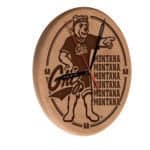 University of Montana 13-Inch Solid Wood Engraved Clock in Natural 3 University of Montana 13-Inch Solid Wood Engraved Clock in Natural
