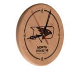 University of North Dakota 13-Inch Solid Wood Engraved Clock in Natural