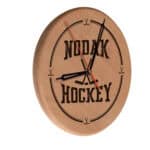 University of North Dakota (Hockey) 13-Inch Solid Wood Engraved Clock in Natural