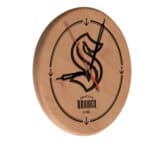 Seattle Kraken 13-Inch Solid Wood Engraved Clock in Natural 3 Seattle Kraken 13-Inch Solid Wood Engraved Clock in Natural