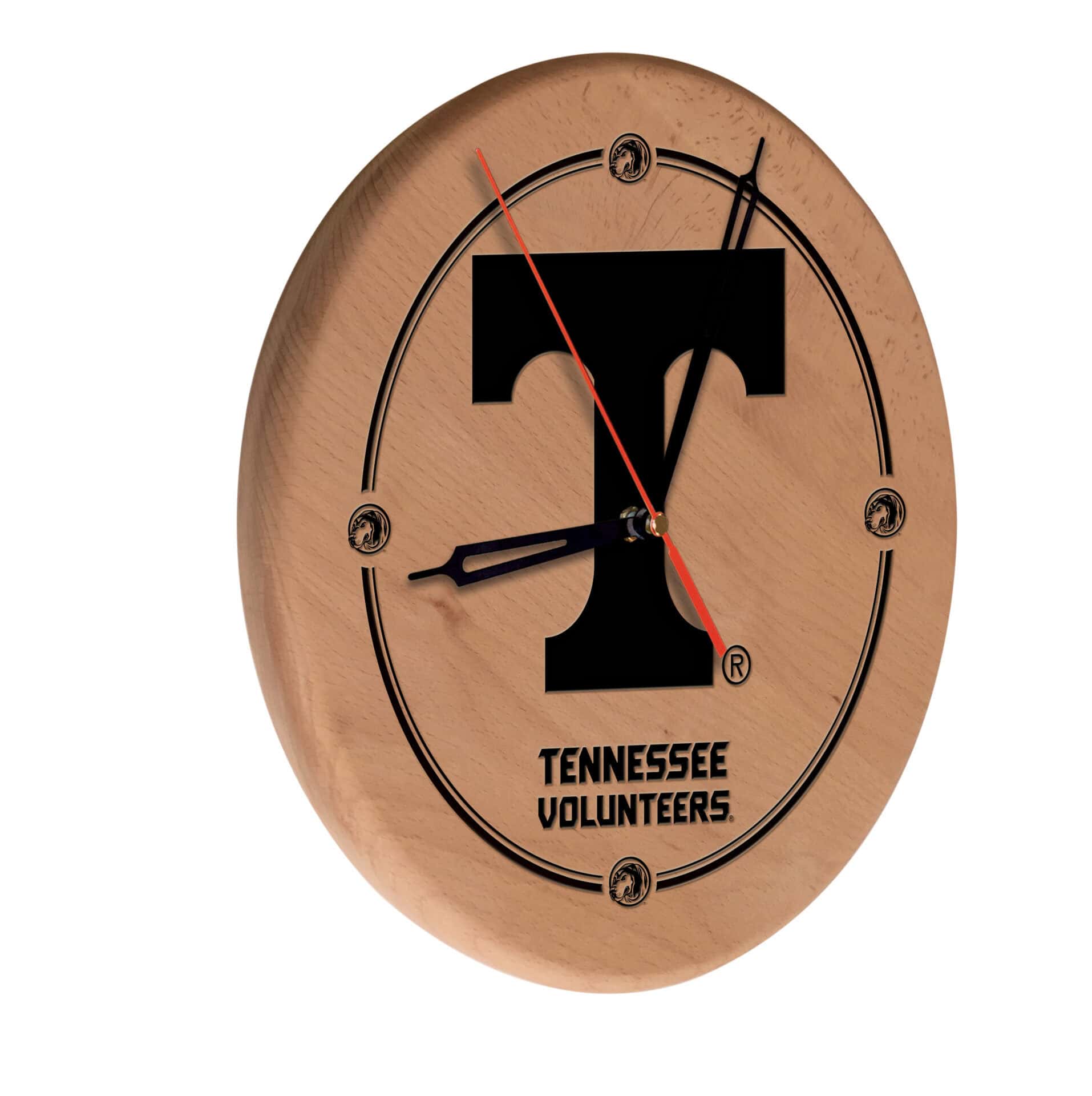 University of Tennessee 13-Inch Solid Wood Engraved Clock in Natural 1 University of Tennessee 13-Inch Solid Wood Engraved Clock in Natural