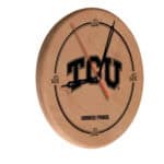 Texas Christian University 13-Inch Solid Wood Engraved Clock in Natural