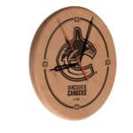 Vancouver Canucks 13-Inch Solid Wood Engraved Clock in Natural 3 Vancouver Canucks 13-Inch Solid Wood Engraved Clock in Natural