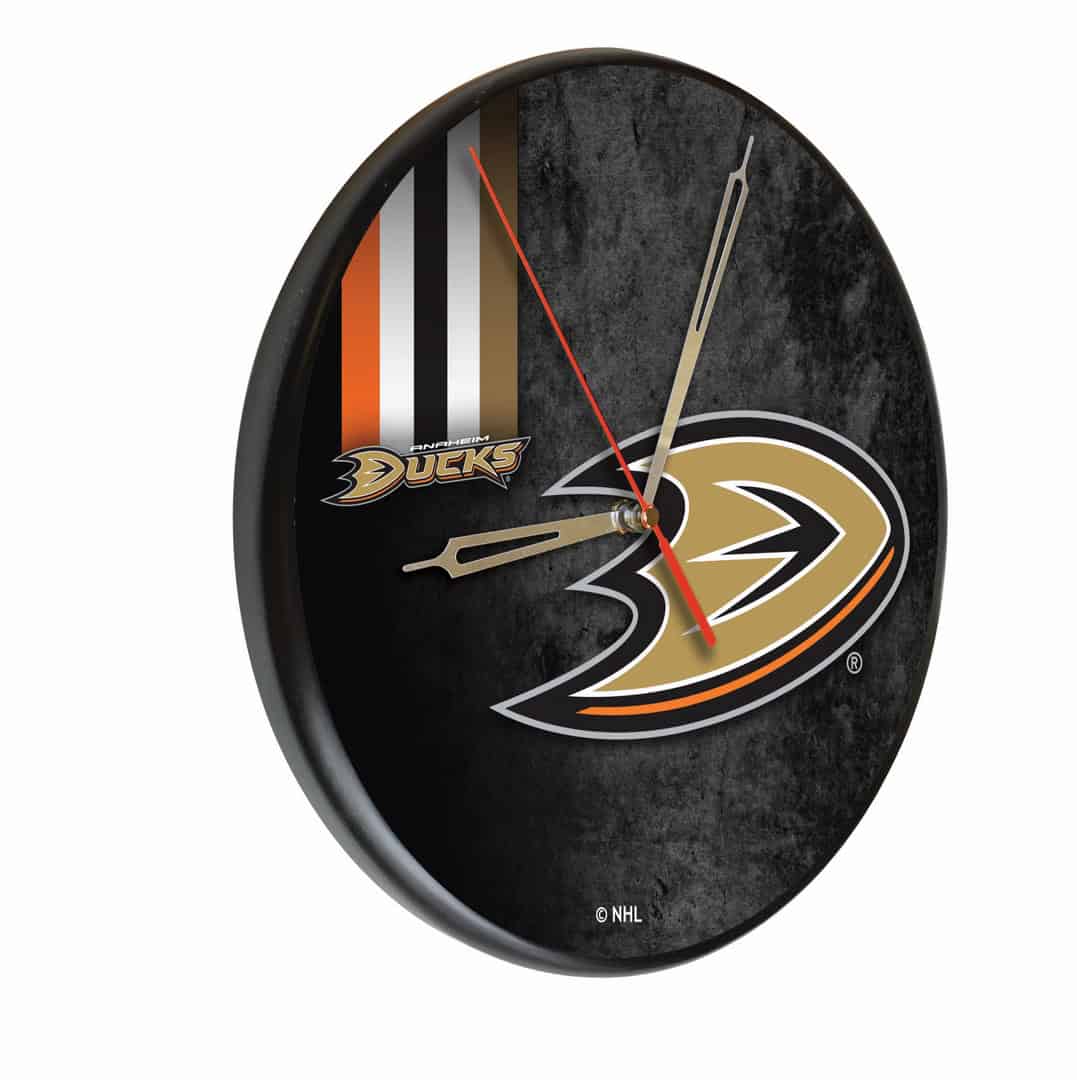 Anaheim Ducks 13-Inch Solid Wood Clock in Black (Alternate) 1 Anaheim Ducks 13-Inch Solid Wood Clock in Black (Alternate)