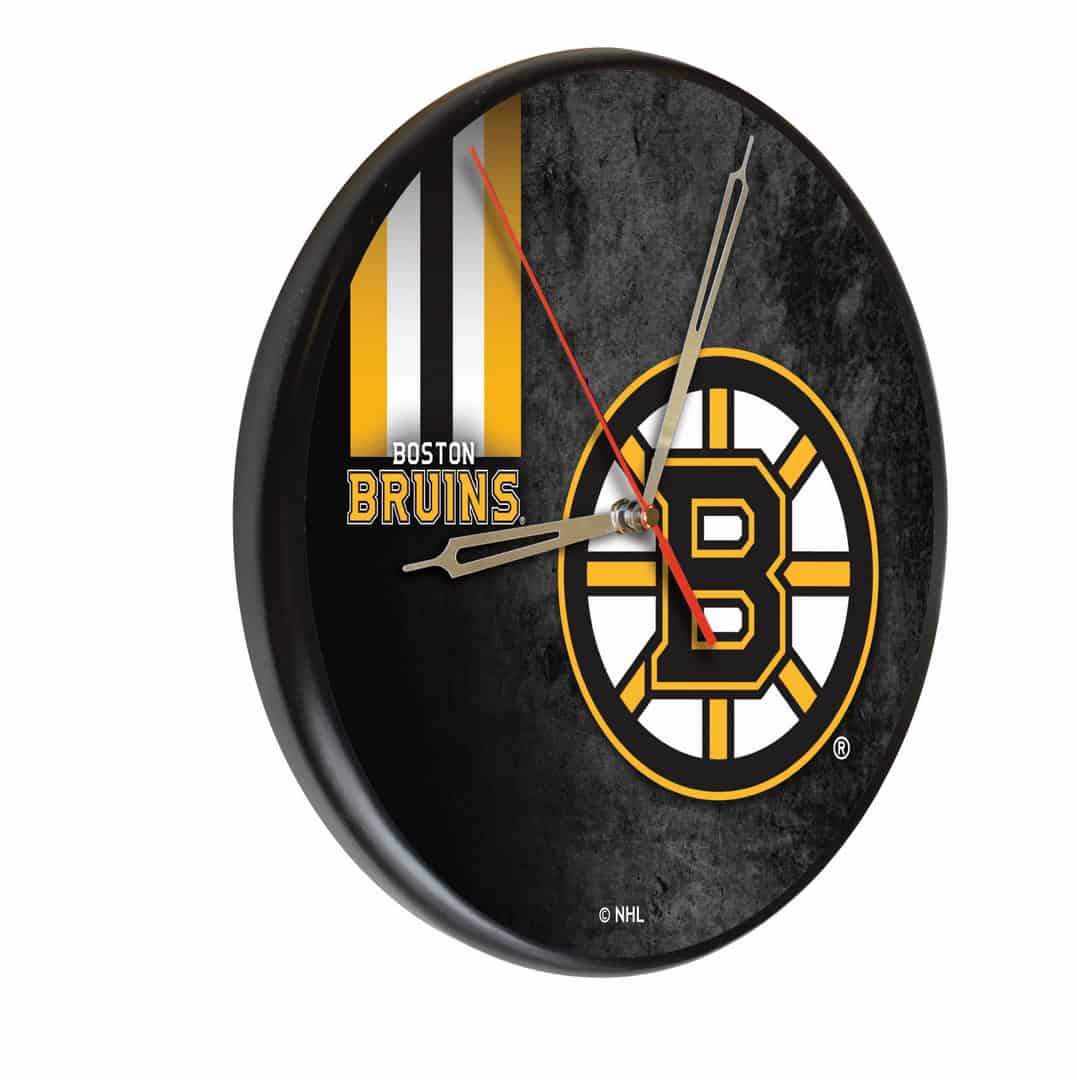 Boston Bruins 13-Inch Solid Wood Clock in Black (Alternate) 1 Boston Bruins 13-Inch Solid Wood Clock in Black (Alternate)