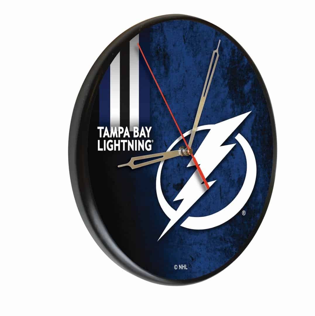Tampa Bay Lightning 13-Inch Solid Wood Clock in Black (Alternate) 1 Tampa Bay Lightning 13-Inch Solid Wood Clock in Black (Alternate)