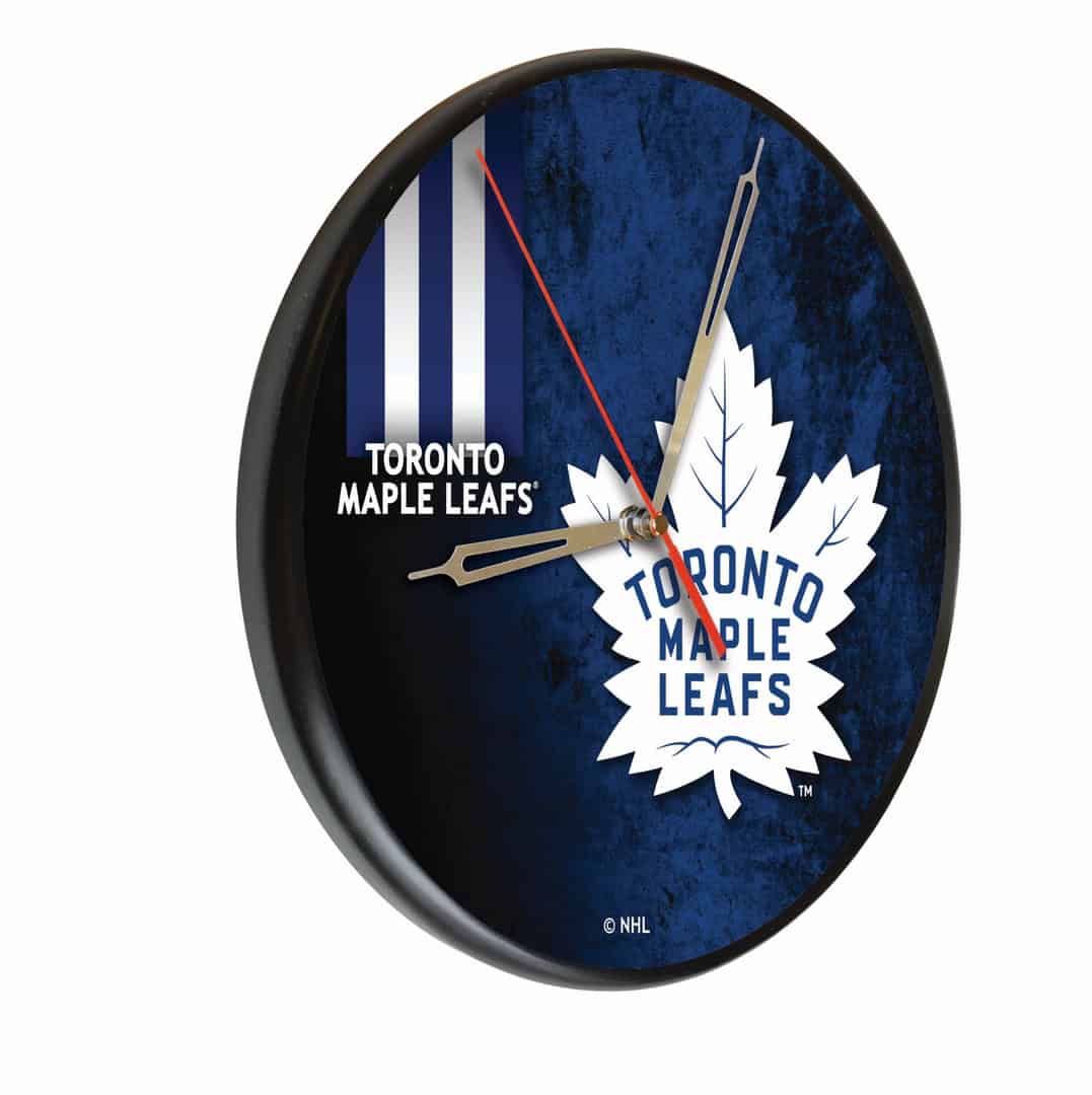Toronto Maple Leafs 13-Inch Solid Wood Clock in Black (Alternate) 1 Toronto Maple Leafs 13-Inch Solid Wood Clock in Black (Alternate)