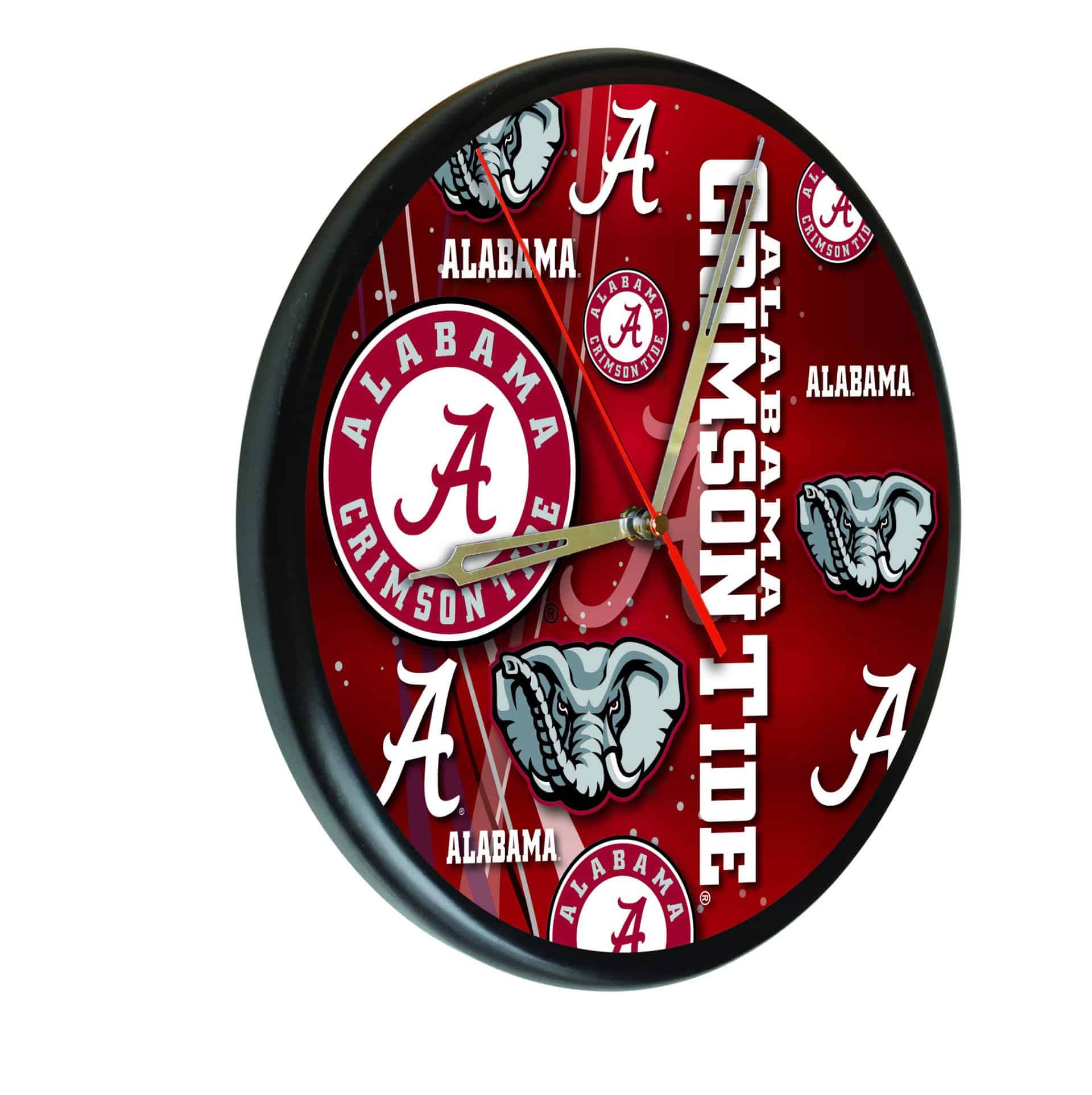 University of Alabama 13-Inch Solid Wood Clock in Black 3 University of Alabama 13-Inch Solid Wood Clock in Black