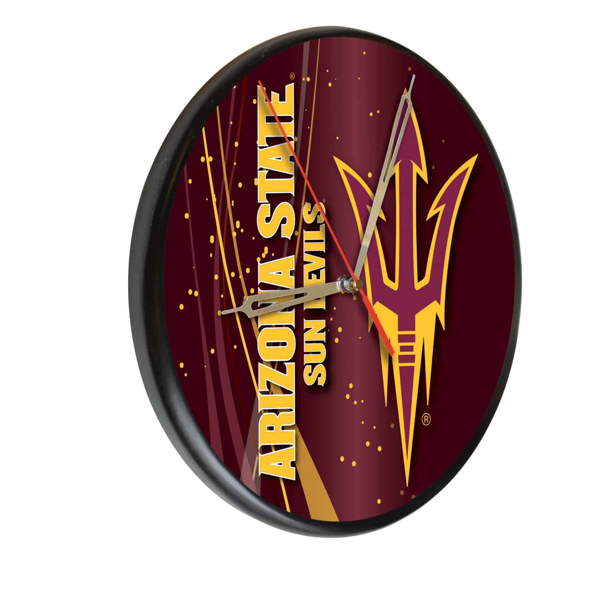 Arizona State University 13-Inch Solid Wood Clock in Black 1 Arizona State University 13-Inch Solid Wood Clock in Black