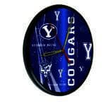 Brigham Young University 13-Inch Solid Wood Clock in Black
