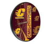 Central Michigan University 13-Inch Solid Wood Clock in Black