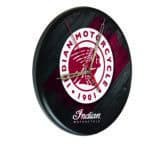 Indian Motorcycle 13-Inch Solid Wood Clock in Black