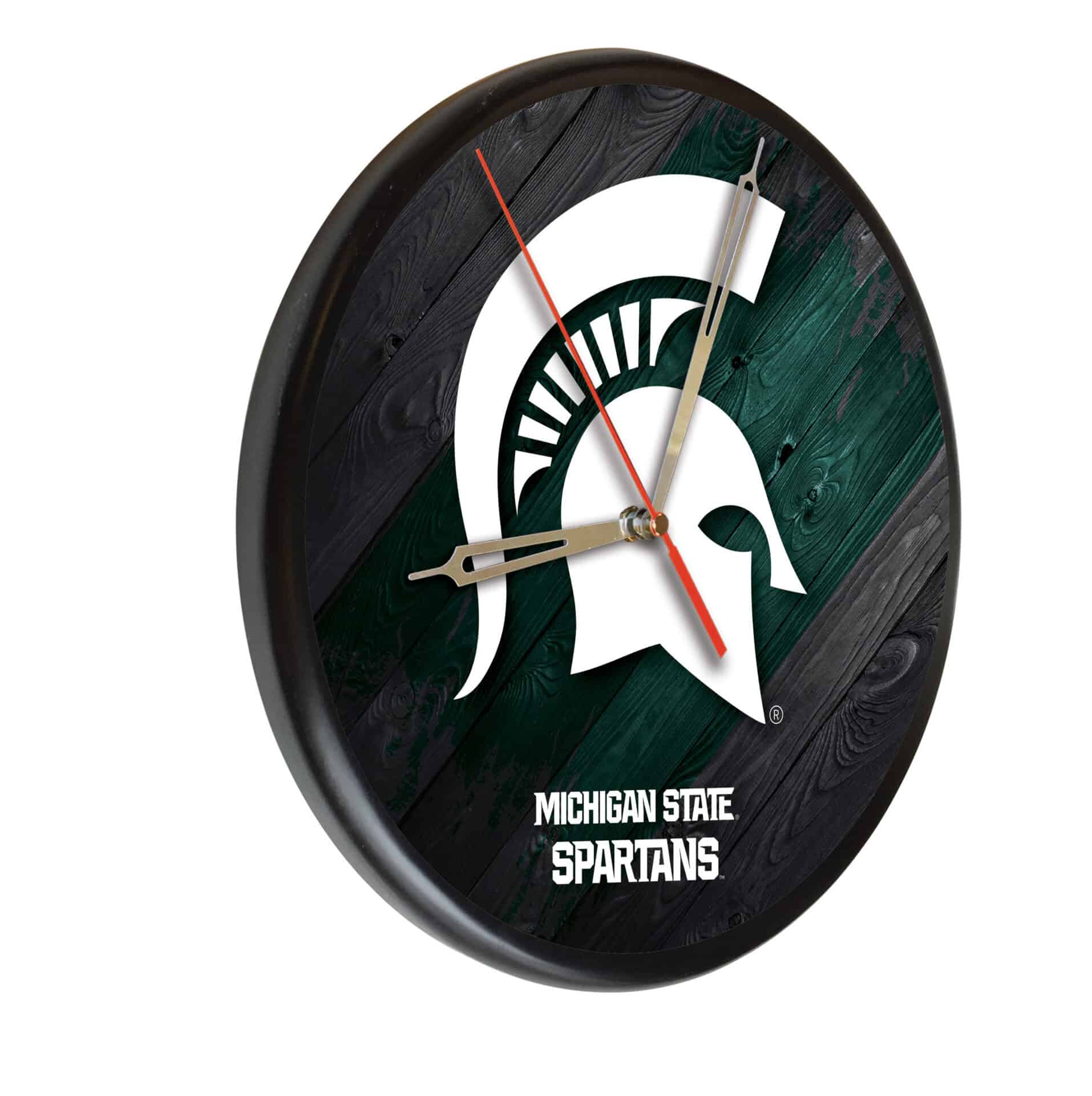 Michigan State University 13-Inch Solid Wood Clock in Black 1 Michigan State University 13-Inch Solid Wood Clock in Black