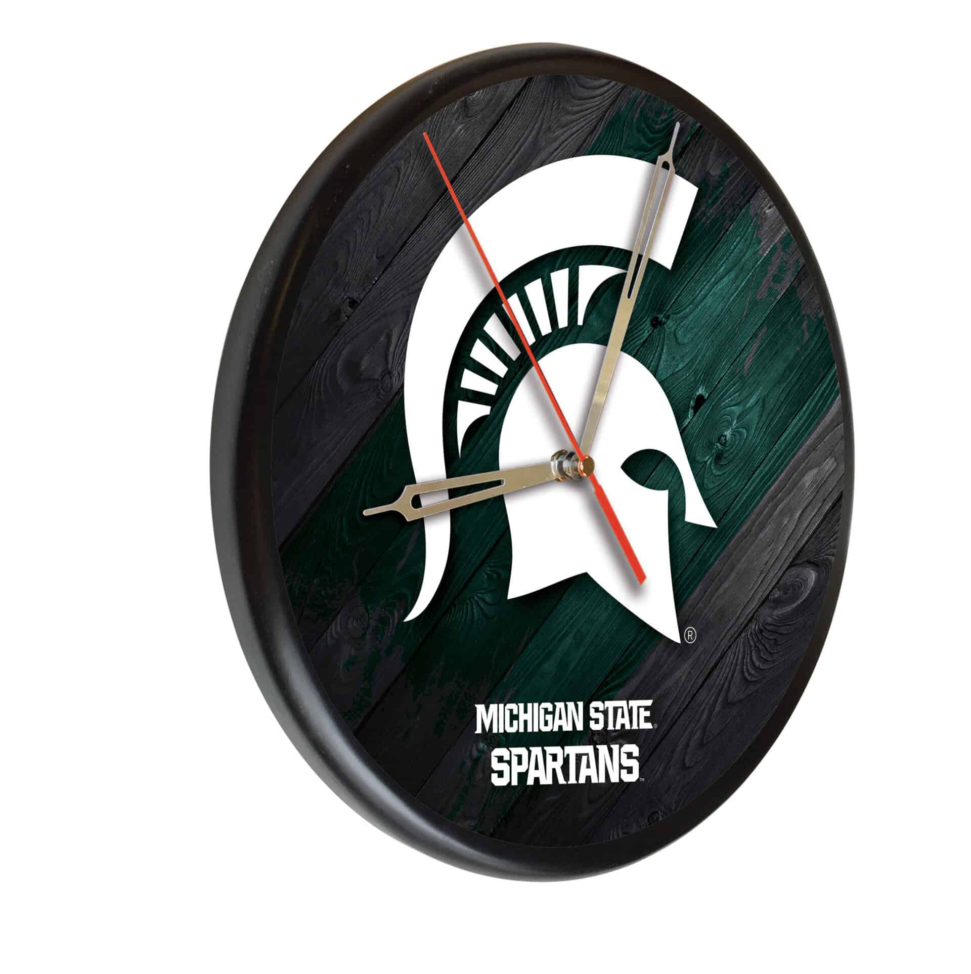 Michigan State University 13-Inch Solid Wood Clock in Black 3 Michigan State University 13-Inch Solid Wood Clock in Black
