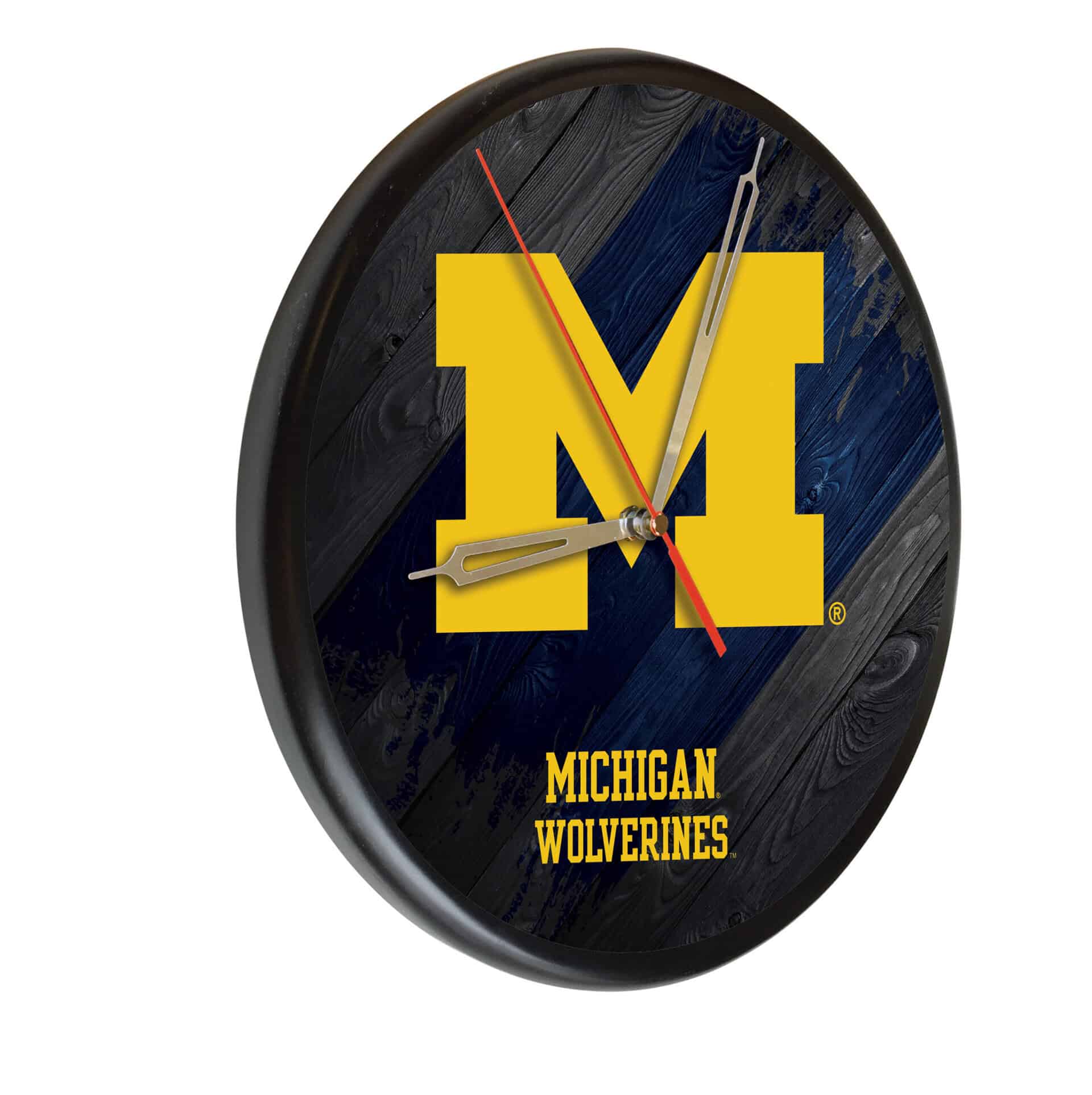 University of Michigan 13-Inch Solid Wood Clock in Black 3 University of Michigan 13-Inch Solid Wood Clock in Black
