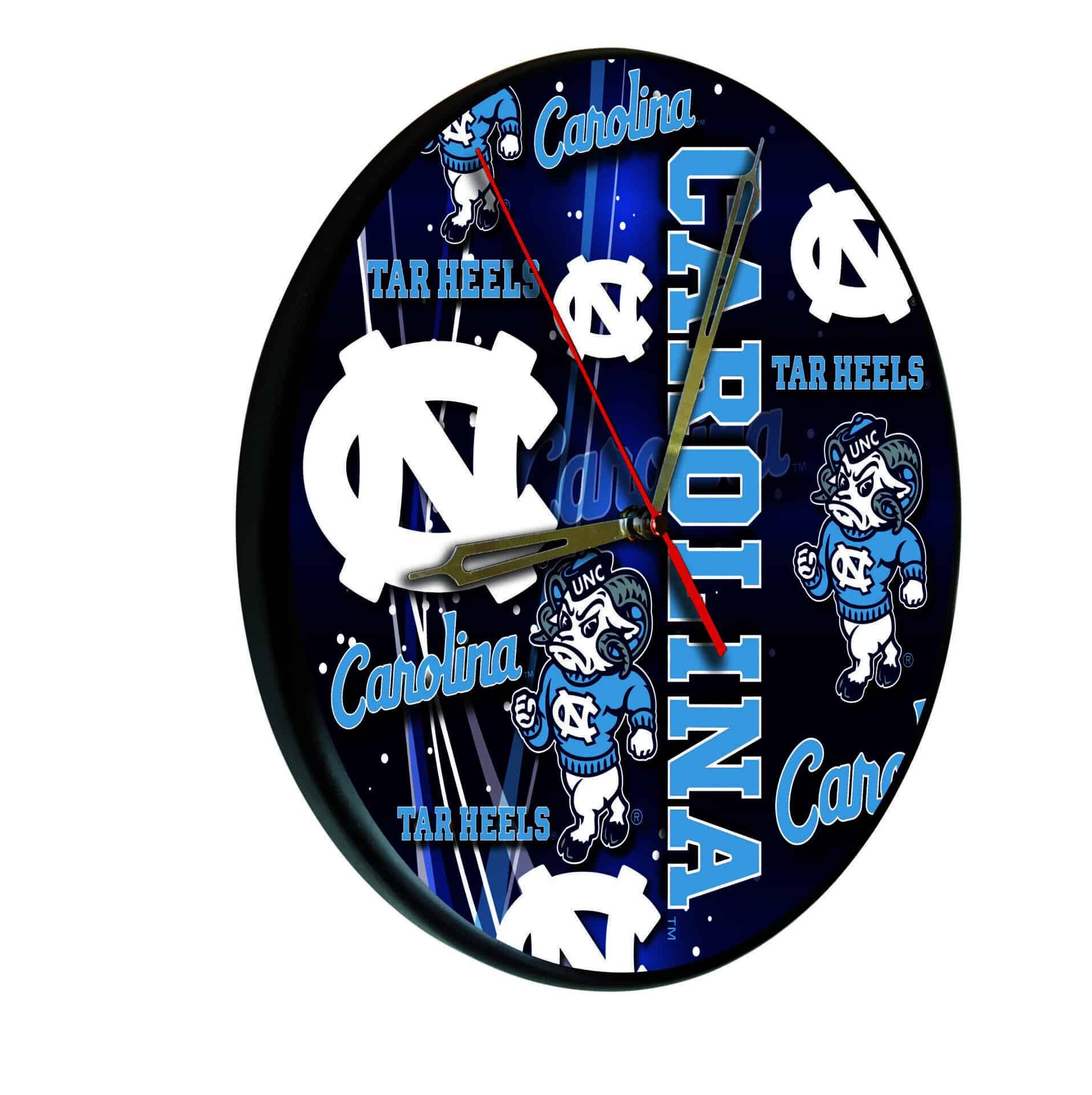 University of North Carolina 13-Inch Solid Wood Clock in Black 1 University of North Carolina 13-Inch Solid Wood Clock in Black