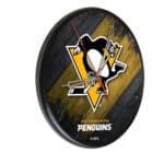 Pittsburgh Penguins 13-Inch Solid Wood Clock in Black 3 Pittsburgh Penguins 13-Inch Solid Wood Clock in Black