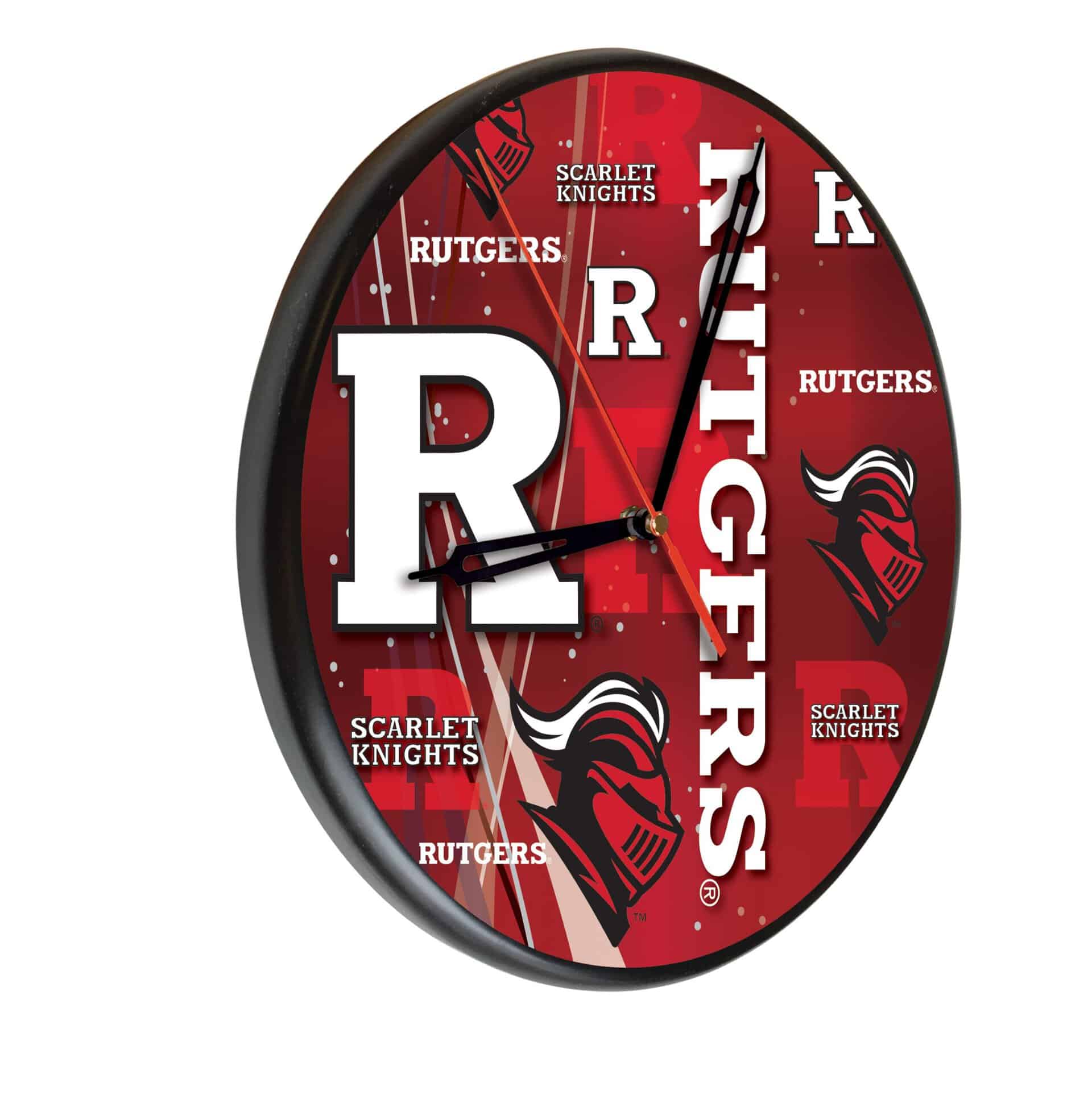 Rutgers 13-Inch Solid Wood Clock in Black 3 Rutgers 13-Inch Solid Wood Clock in Black
