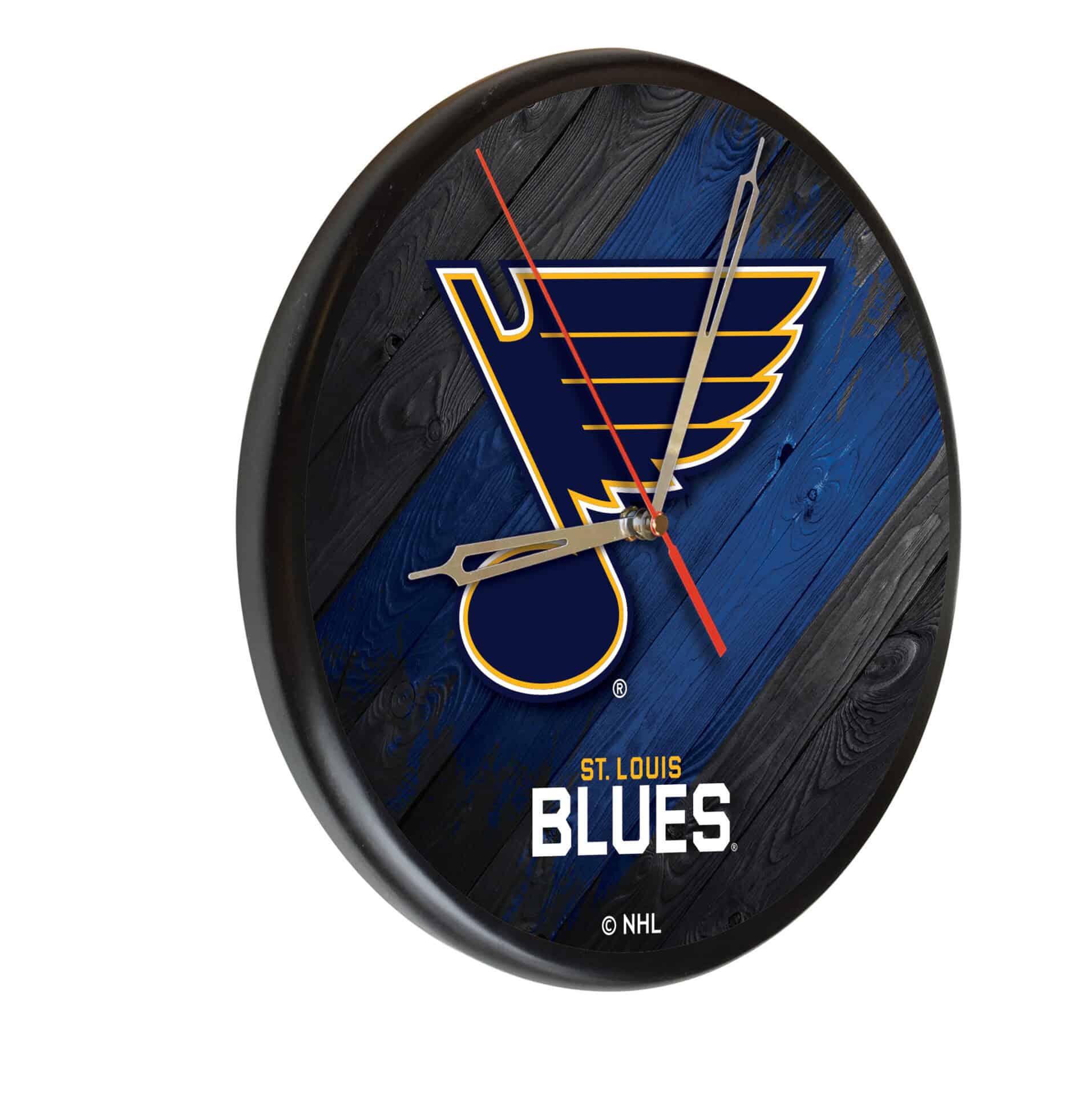 St Louis Blues 13-Inch Solid Wood Clock in Black 1 St Louis Blues 13-Inch Solid Wood Clock in Black