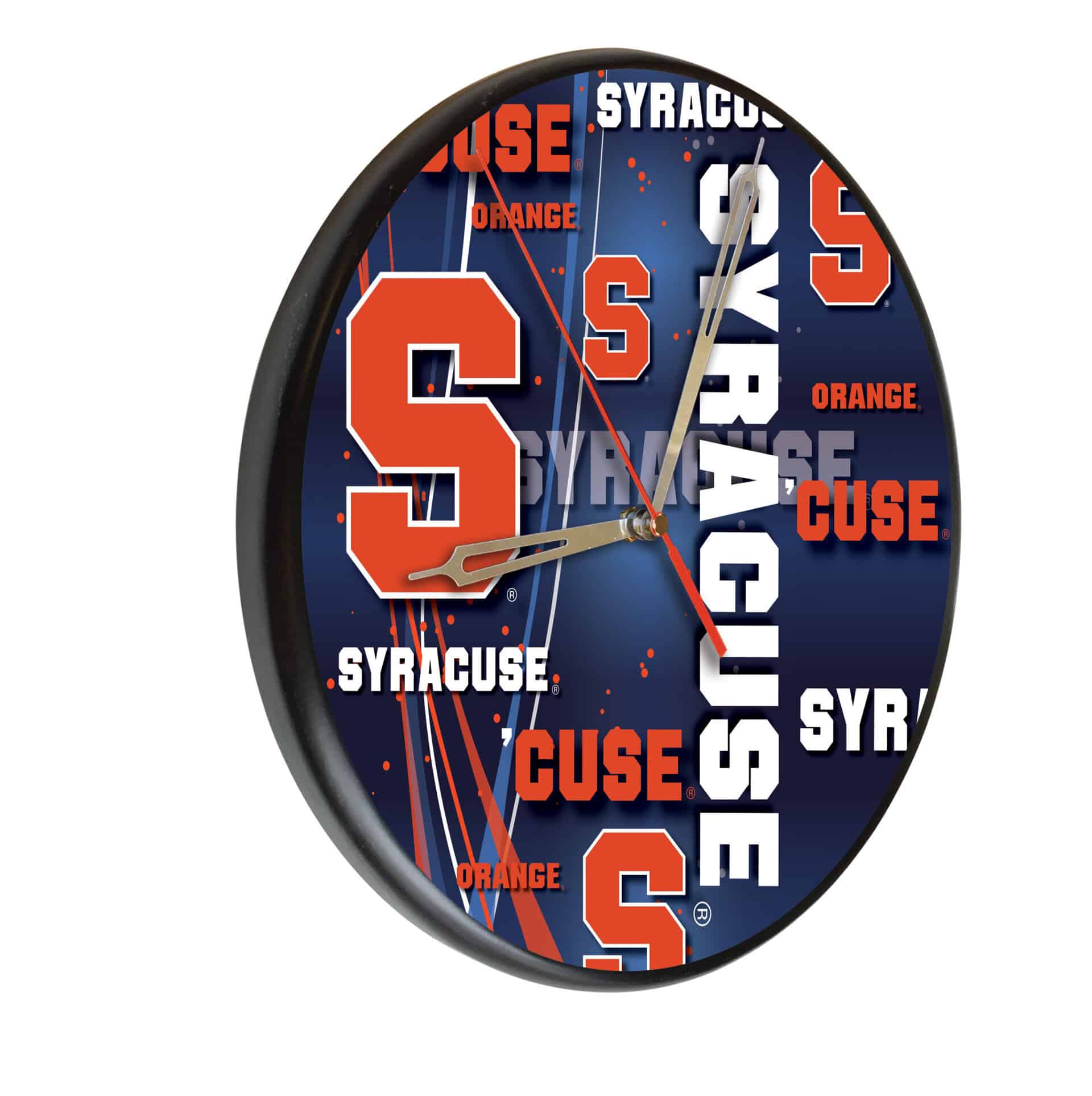 Syracuse University 13-Inch Solid Wood Clock in Black 3 Syracuse University 13-Inch Solid Wood Clock in Black