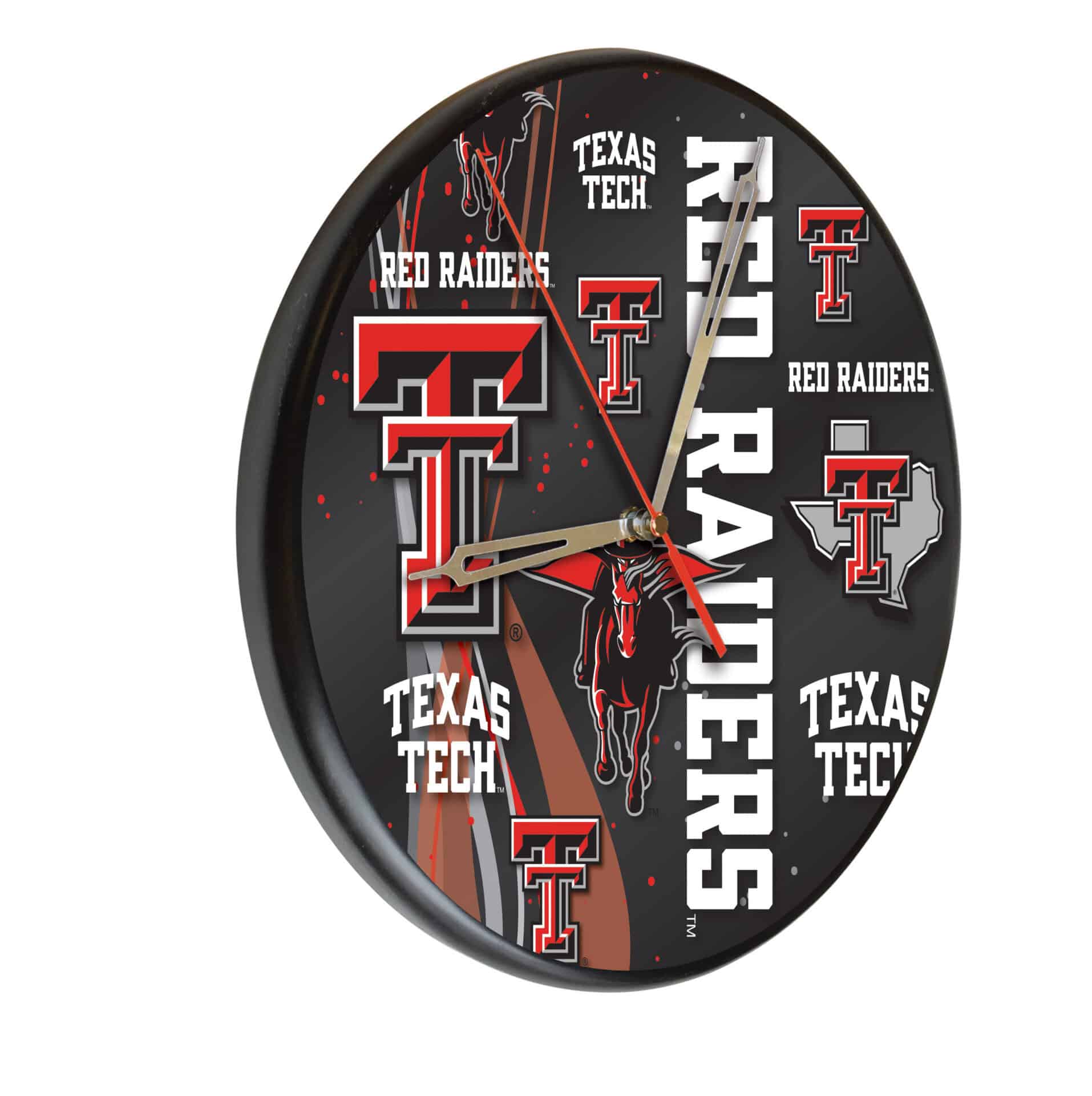 Texas Tech University 13-Inch Solid Wood Clock in Black 1 Texas Tech University 13-Inch Solid Wood Clock in Black