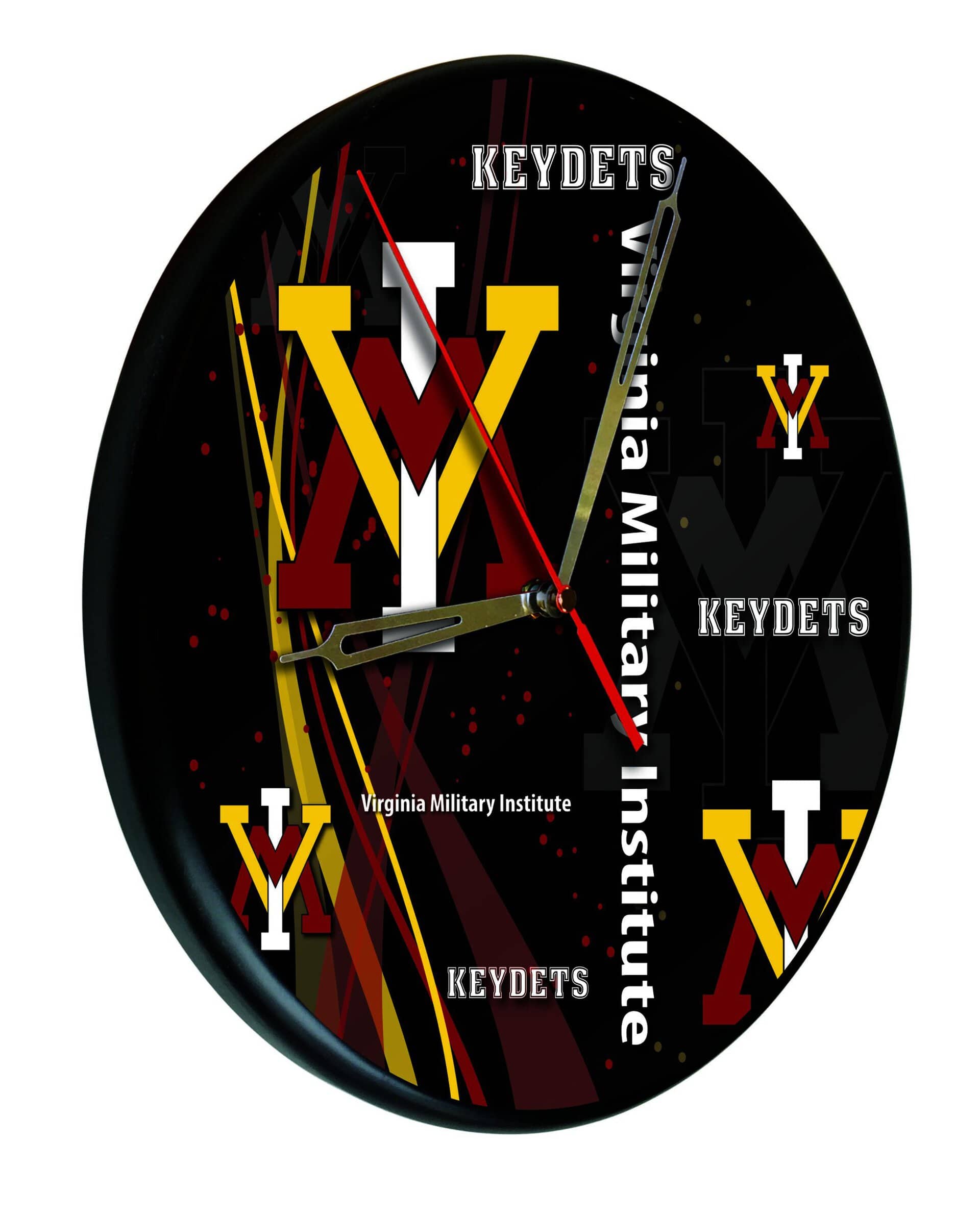 Virginia Military Institute 13-Inch Solid Wood Clock in Black 3 Virginia Military Institute 13-Inch Solid Wood Clock in Black