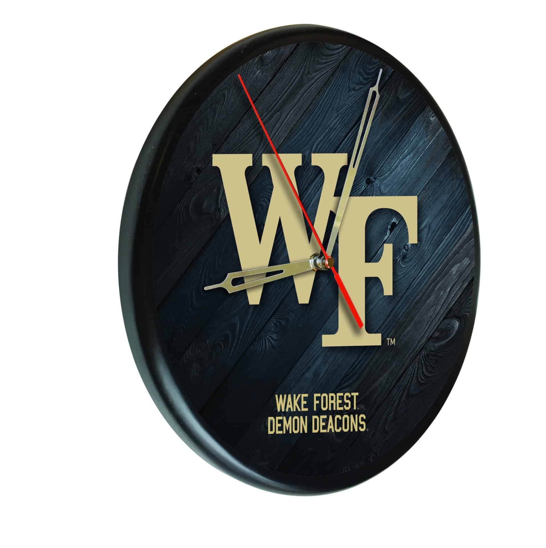 Wake Forest University 13-Inch Solid Wood Clock in Black 1 Wake Forest University 13-Inch Solid Wood Clock in Black