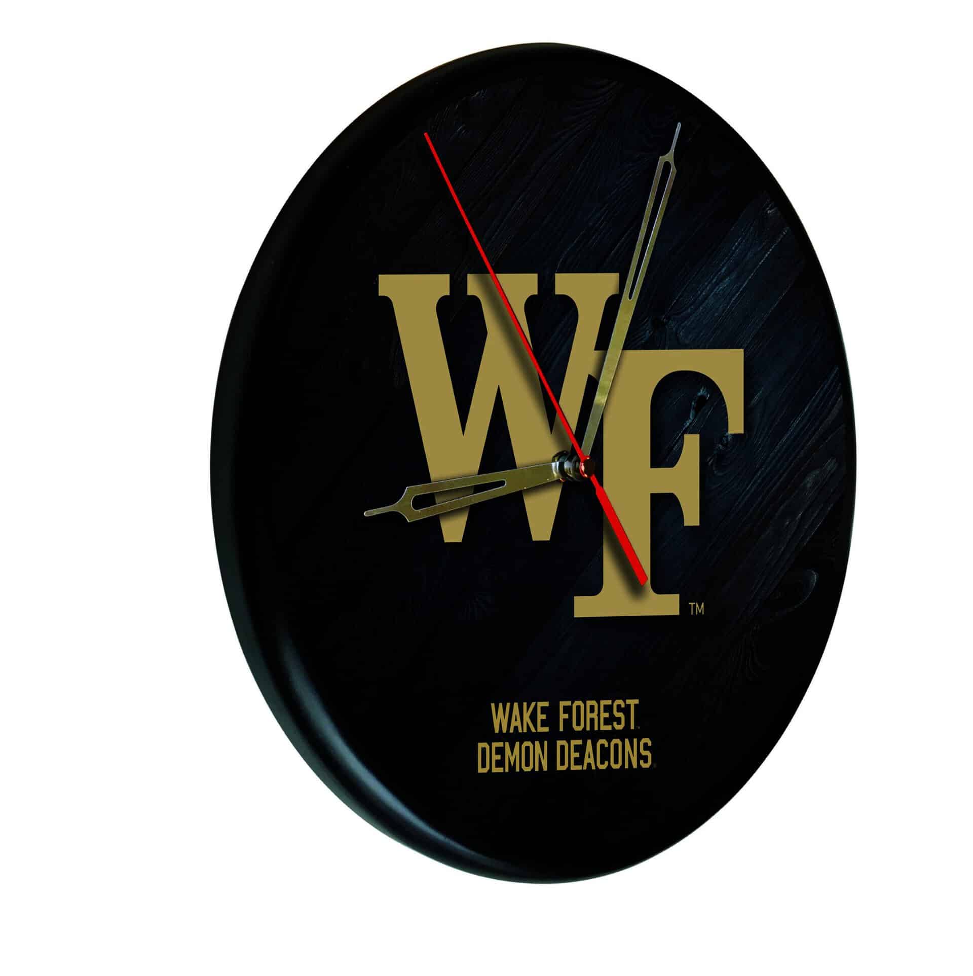 Wake Forest University 13-Inch Solid Wood Clock in Black 3 Wake Forest University 13-Inch Solid Wood Clock in Black