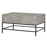 Modern Grey Lift Top Coffee Table with Hidden Storage