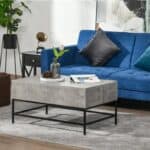 Modern Grey Lift Top Coffee Table with Hidden Storage