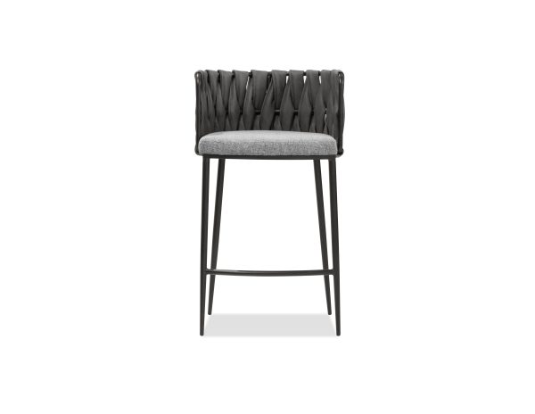 WEAVER Black Leatherette Counter Stool Black Base 1 2