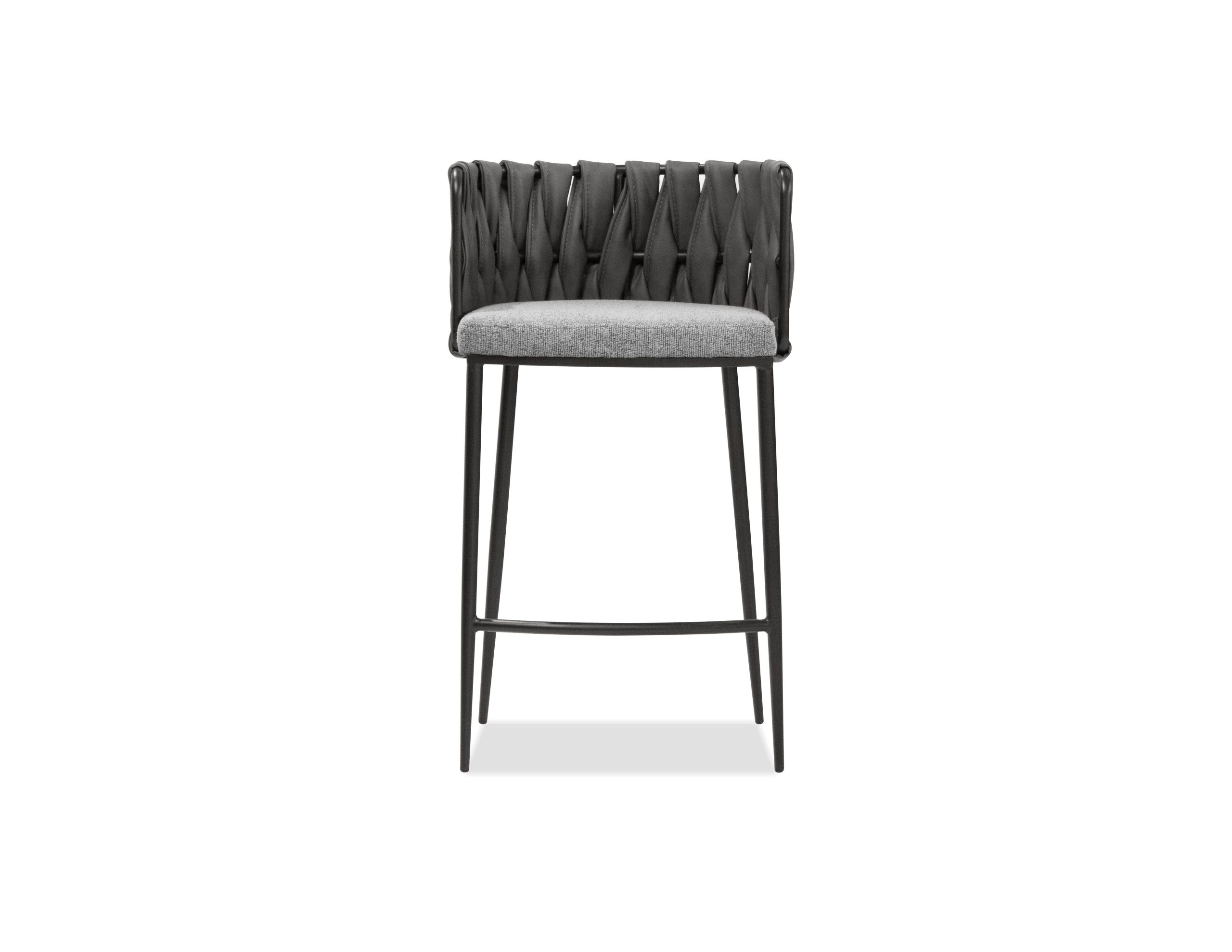 WEAVER Black Leatherette Counter Stool Black Base 2 WEAVER Black Leatherette Counter Stool Black Base - Image 2