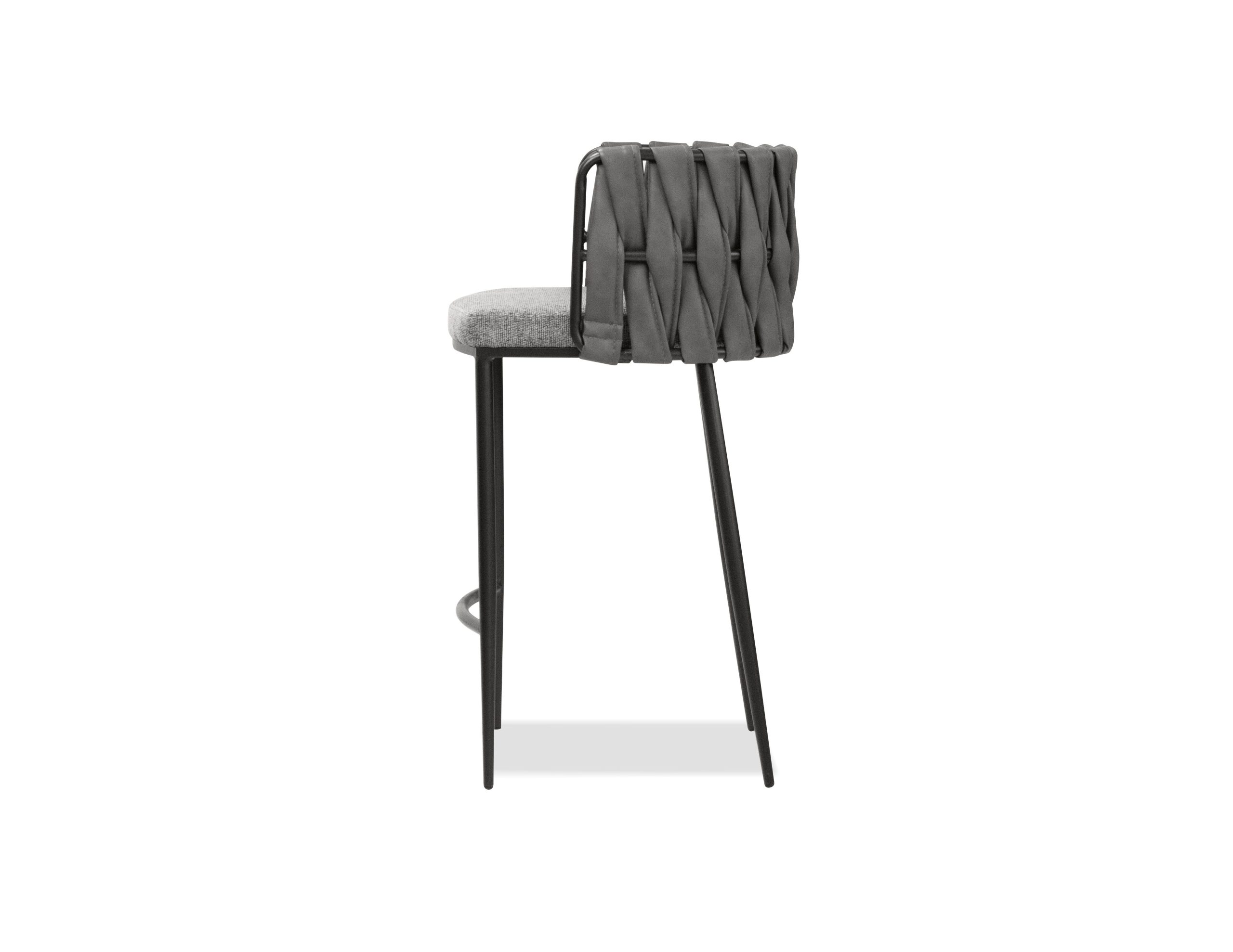 WEAVER Black Leatherette Counter Stool Black Base 3 WEAVER Black Leatherette Counter Stool Black Base - Image 3