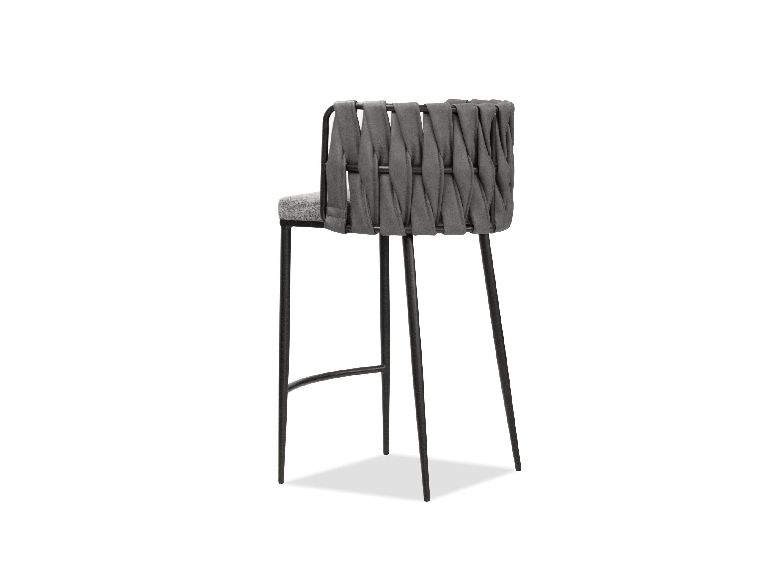 WEAVER Black Leatherette Counter Stool Black Base 4 WEAVER Black Leatherette Counter Stool Black Base - Image 4