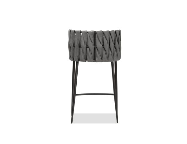 WEAVER Black Leatherette Counter Stool Black Base 4 2