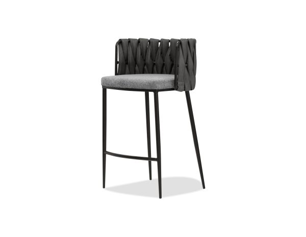 WEAVER Black Leatherette Counter Stool Black Base 6