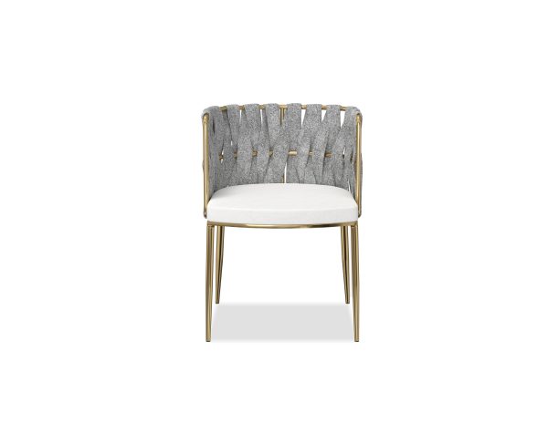WEAVER Leatherette Dining Armchair Gold Legs 1 2