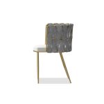 WEAVER Leatherette Dining Armchair Gold Legs