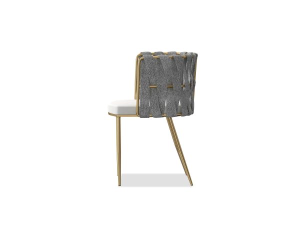WEAVER Leatherette Dining Armchair Gold Legs 2 2