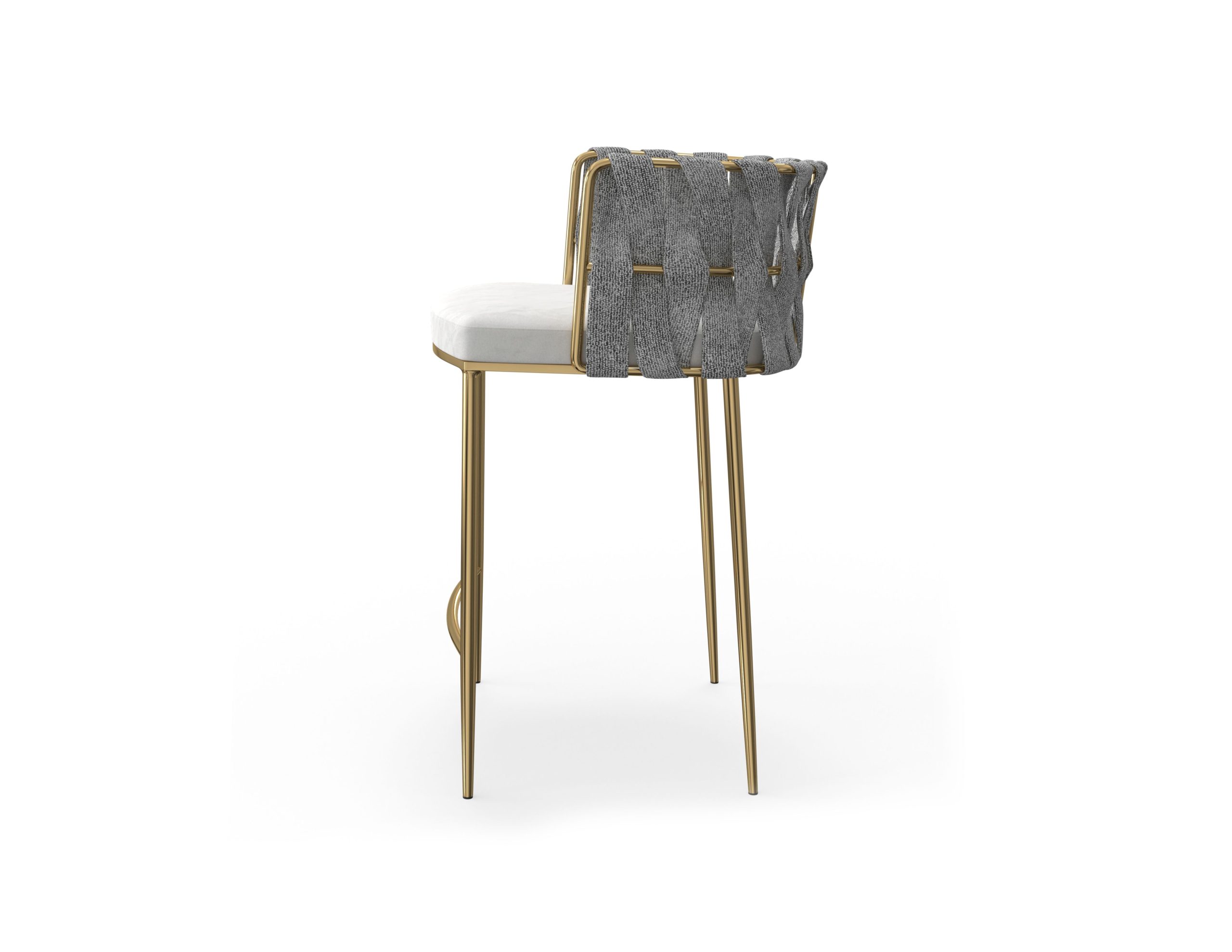 WEAVER Oatmeal Leatherette Gold Hydraulic Counter Stool 3 WEAVER Oatmeal Leatherette Gold Hydraulic Counter Stool - Image 3