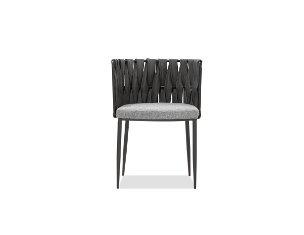WEAVER Ultra Nubuck Leatherette Dining Armchair Black Steel 1 2