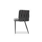 WEAVER Ultra Nubuck Leatherette Dining Armchair, Black Steel