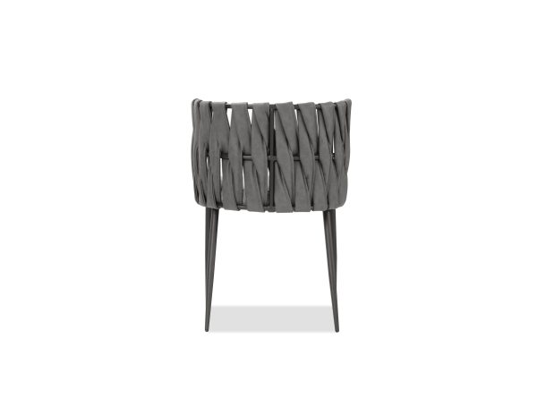 WEAVER Ultra Nubuck Leatherette Dining Armchair Black Steel 4 2