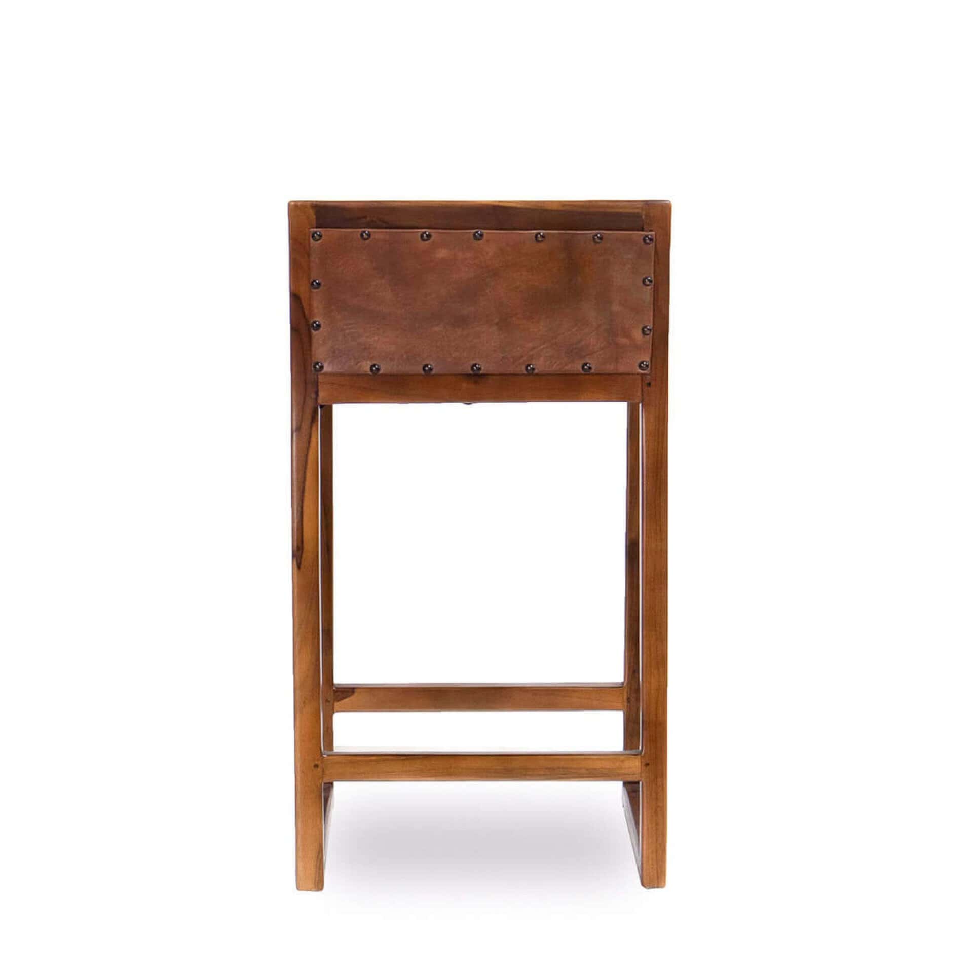 Tan Leather Mid-Century Modern Counter Stool Solid Wood 6 Tan Leather Mid-Century Modern Counter Stool Solid Wood