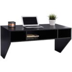 Wall Mounted Floating Laptop Desk in Ebony with Hidden Storage 4 Wall Mounted Floating Laptop Desk in Ebony with Hidden Storage