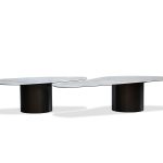 WEDGE Small Brown Ceramic Top Coffee Table