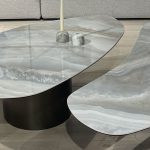WEDGE Small Brown Ceramic Top Coffee Table