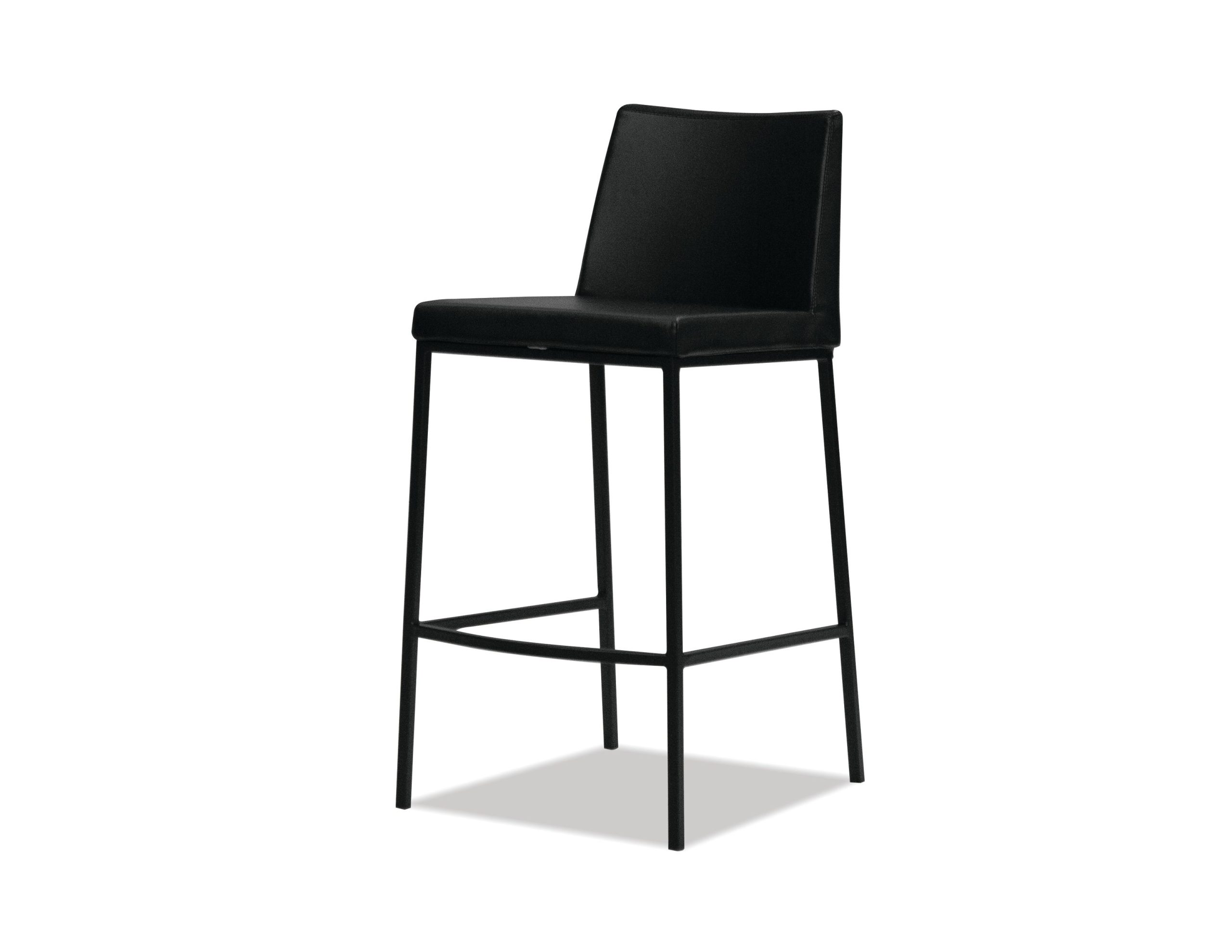 WESTON Black Leatherette Counter Stool Black Steel Base 1 WESTON Black Leatherette Counter Stool Black Steel Base