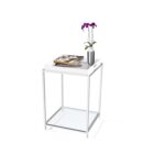 Modern Metal End Table with Reversible White Tray 4 Modern Metal End Table with Reversible White Tray